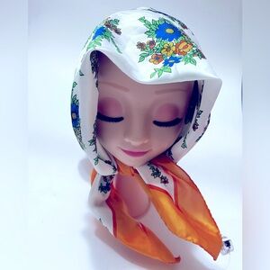 ALEXANDER’s Silk Floral Scarf Made in Italy Triangle Headscarf for Women